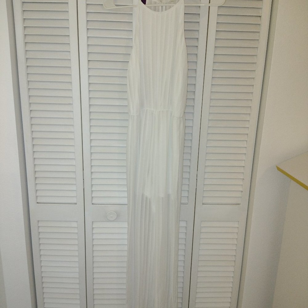 Love tree white sheer jumpsuit